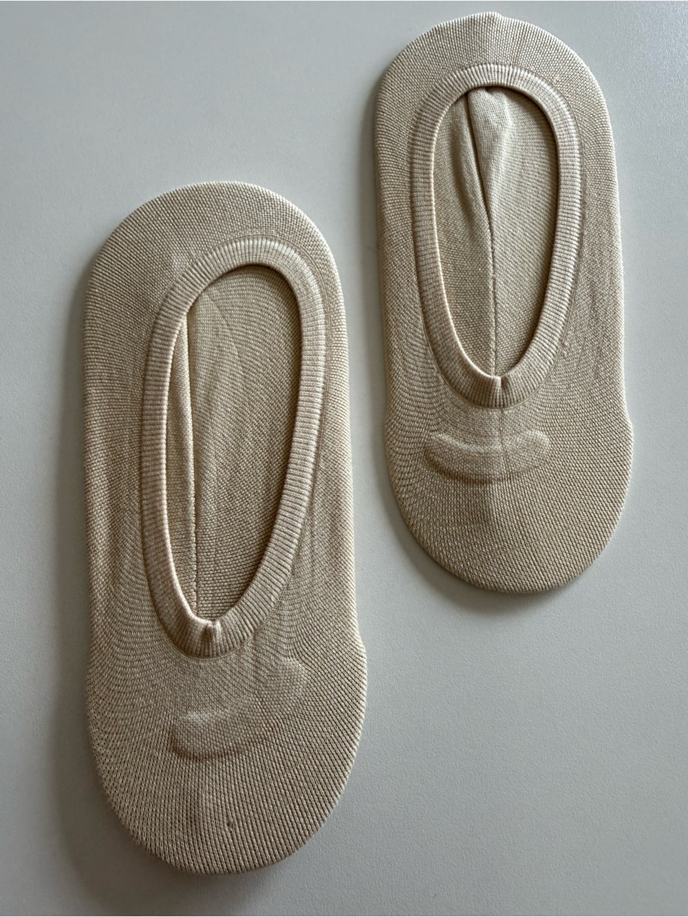 Neutral Beige No-Show Socks Flat Loafer Invisible Liners Brand New - Set of 2